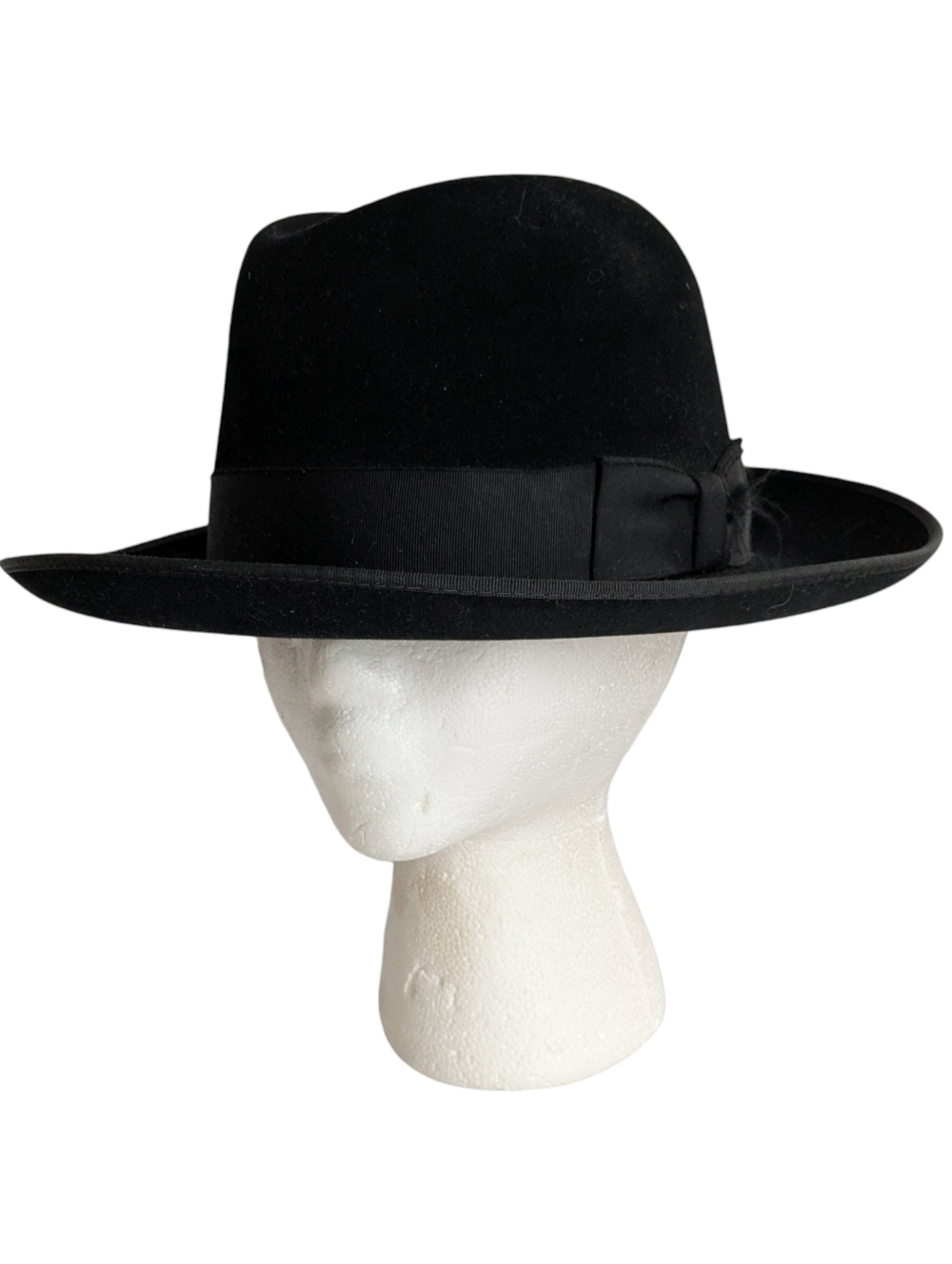 Stetson Vintage Black Fur Felt Fedora Size 6.75